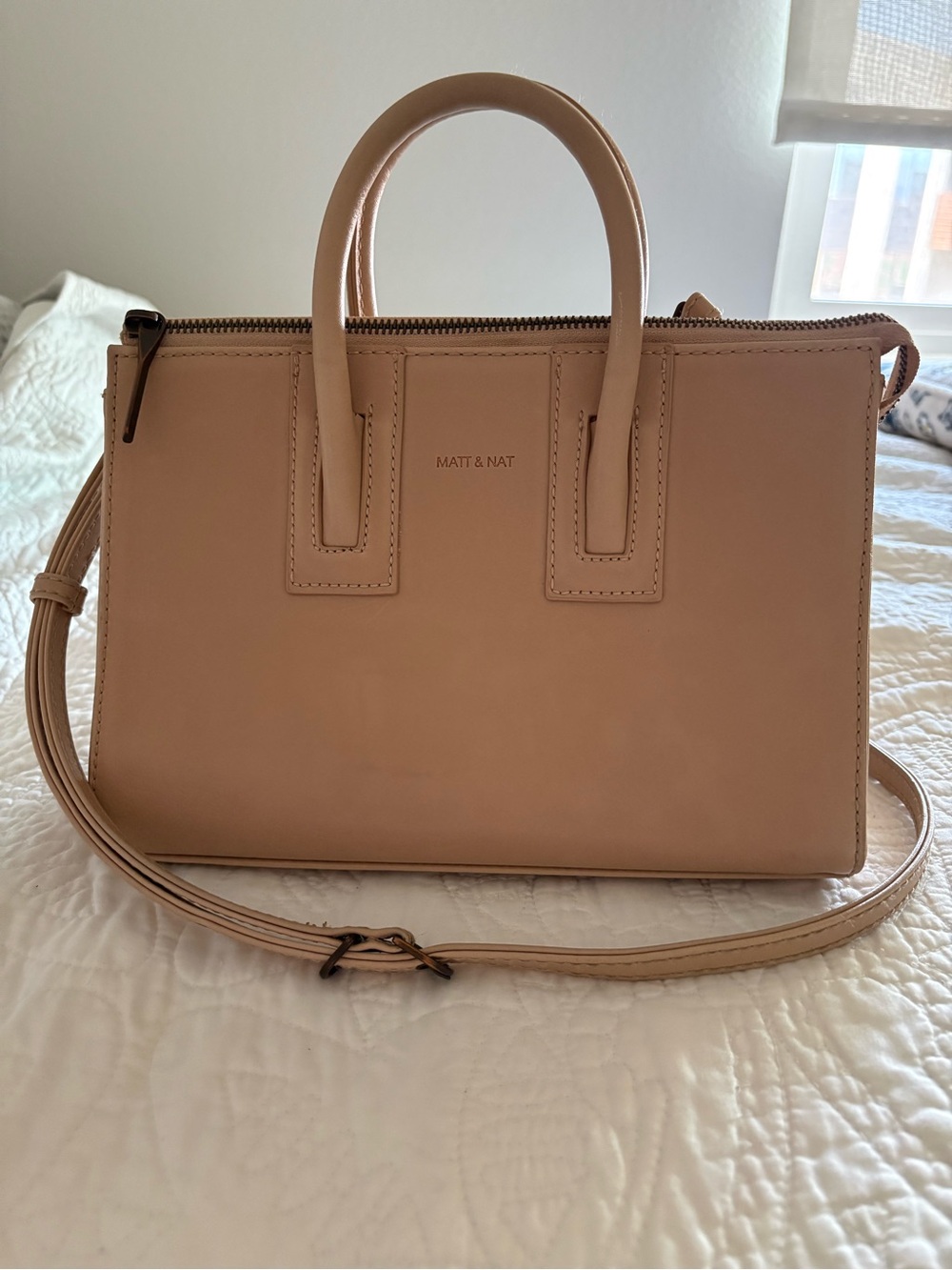 Matt & Nat Tacoma Mini Satchel Crossbody Bag – Nude Beige